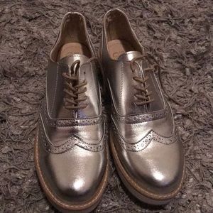 Silver oxfords *never worn*